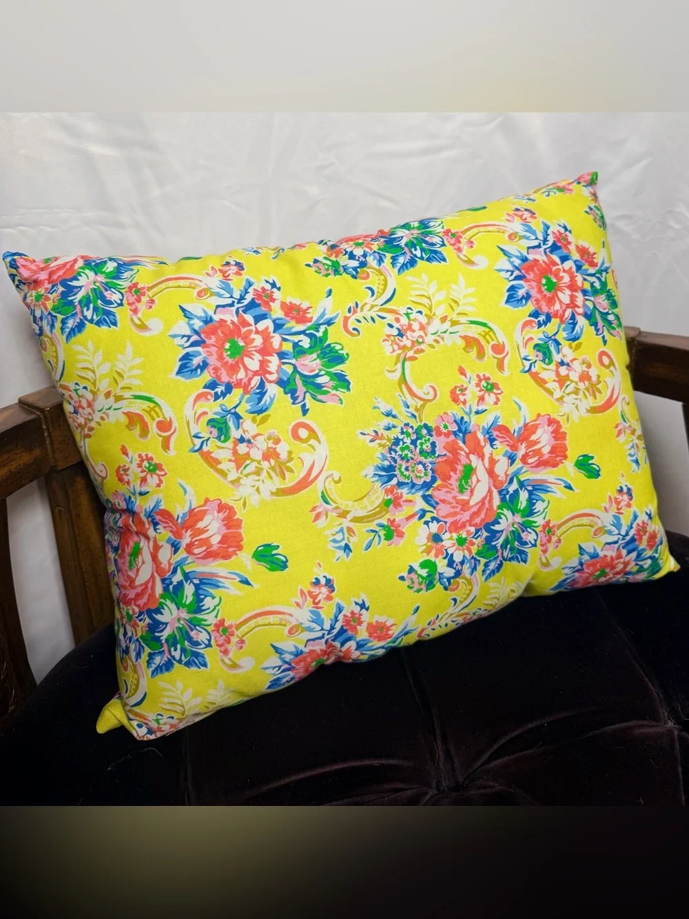 Colorful Patchwork Floral Throw Pillow - Multicolor